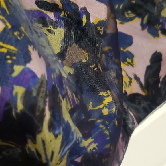 🌹Boho Darling Water Floral Print with sheer black overlay and pockets sz S - Picture 8 of 9